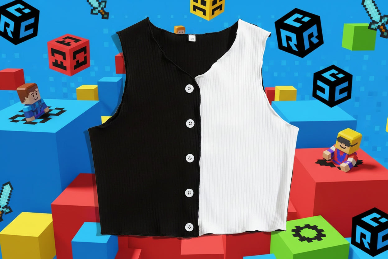 Girls Color Block Sleeveless Shirt