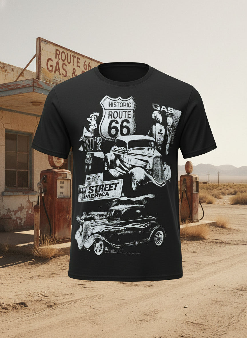 Mens Route 66 vintage T-shirt