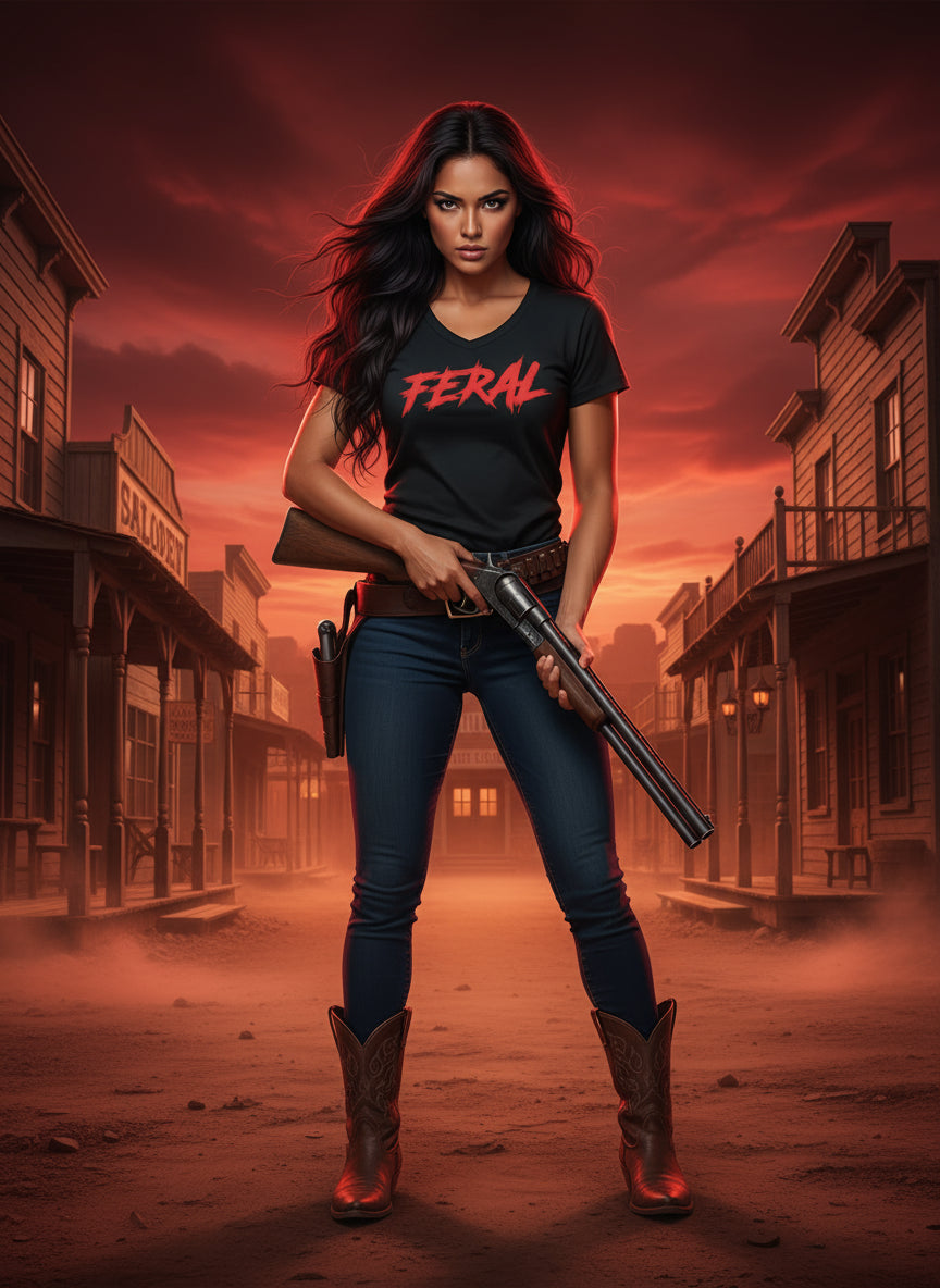 Women's Crewneck FERAL Crop Top Size/ L