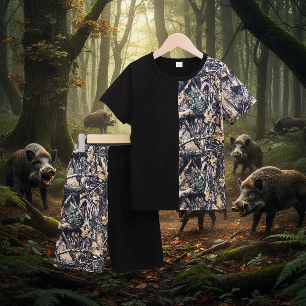 Boys Camo Color Block 2 PEICE SET SIZE 6/7