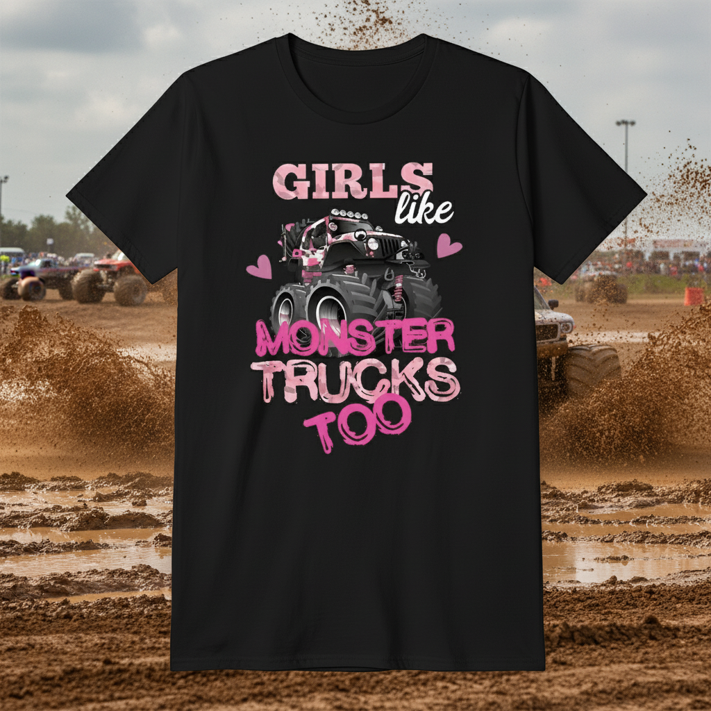 Girls' Monster Truck T-Shirt Size/ 4