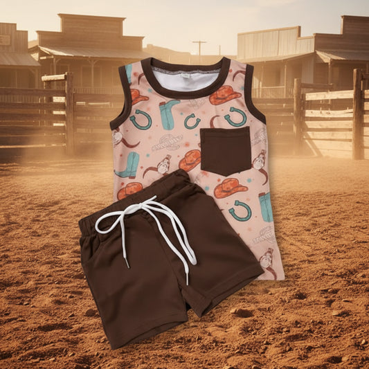 Boys Western 2-peice set Size/ 6-7