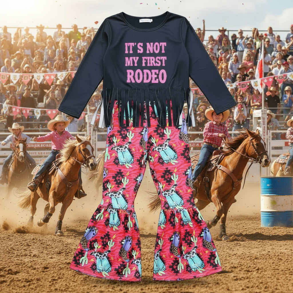 Girls' "Not my first Rodeo" 2-Peice set Size/ 4T