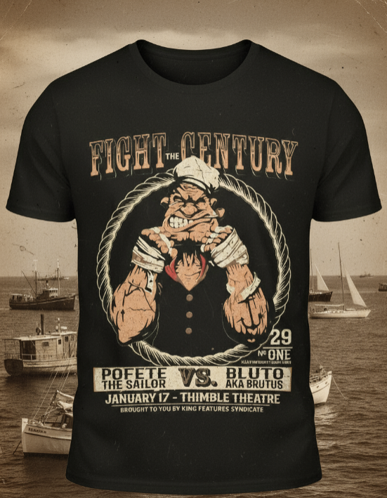Men's Popeye Fight of the century T-shirt Size/ L